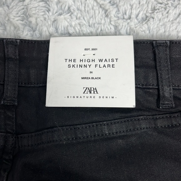 Zara The High Waist Skinny Flare In black size 2 - Picture 9 of 12